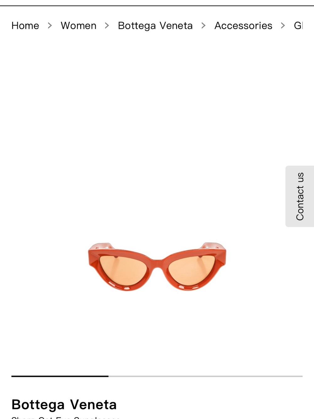 Bottega Veneta Orange Cat-Eye Sunglasses with Amber Lenses
